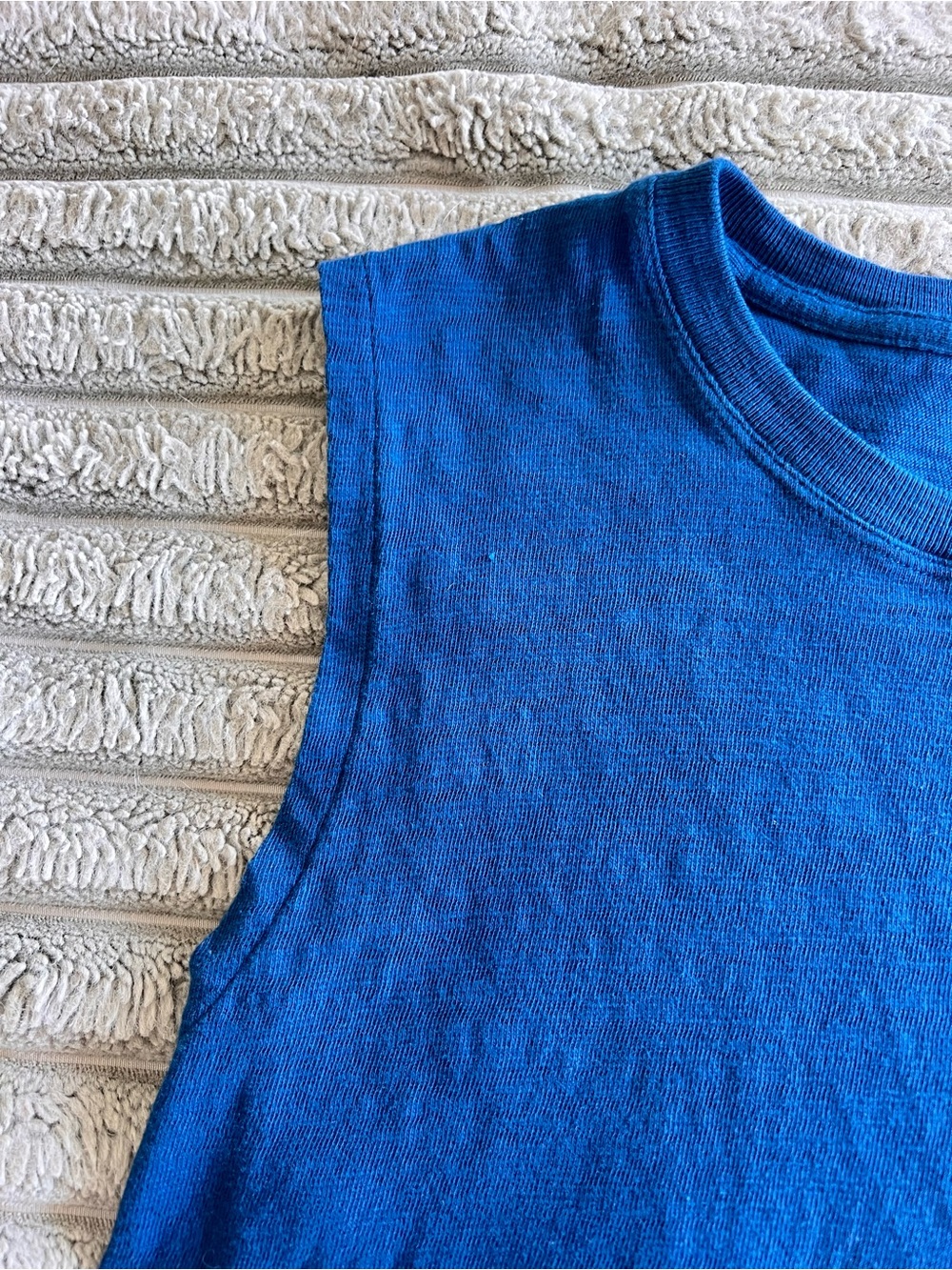 Faherty Women's Sunwashed Slub Muscle Tank Blue Size M - Picture 4 of 8